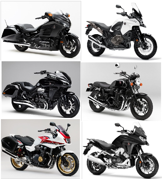 ゴールドウイングF6B
CTX1300
CB1300ST
VFR1200X
CB1100
VFR800X